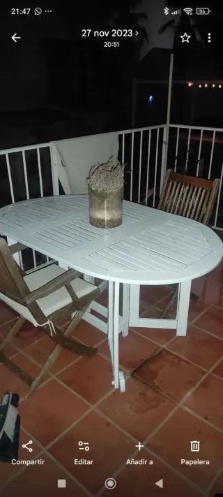 Mesa de jardín de teca