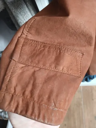Chaqueta de cuero marrón Stars & Stripes, autentic