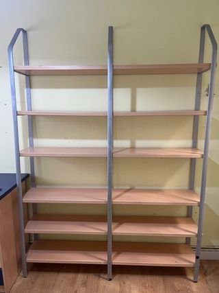 Estantería 6 baldas madera y hierro