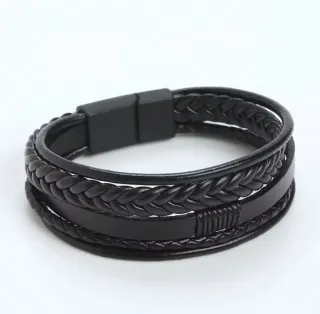 Pulsera de cuero trenzado para hombre
