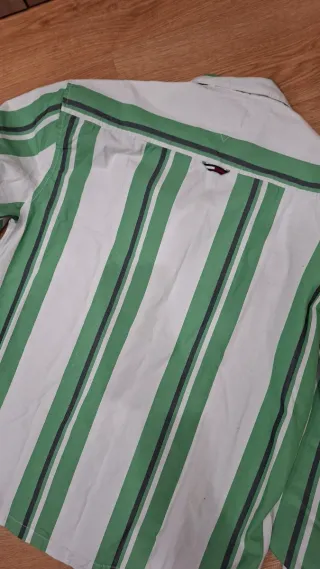 Camisa Tommy Jeans Rayas Verdes Talla M