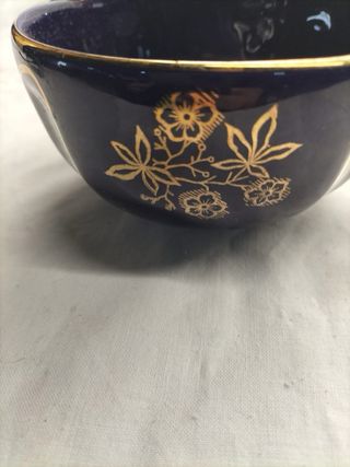 Conjunto chávena e almoçadeira azul cobalto