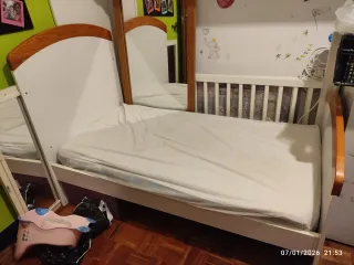 Urge Regalo Maxicuna madera y blanco 140 70