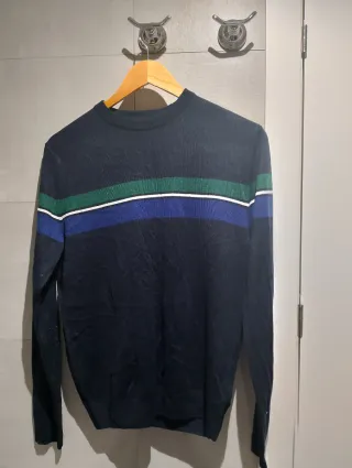 Jersey azul y verde con rayas