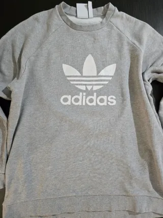 Sudadera Adidas Gris Logo Trefoil