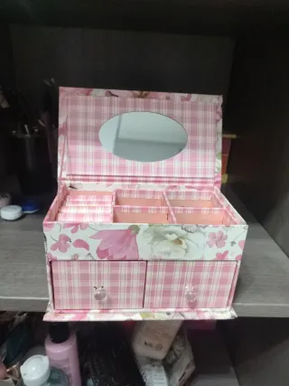 Joyero Organizador Rosa con Espejo