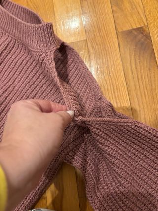 Jersey punto rosa manga larga