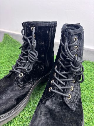 Botas militares Creek's negras terciopelo