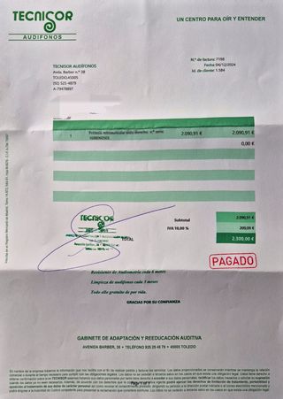 Audífono marca Tecnisor