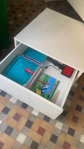 Estructura Cama Ikea Slakt 90x100 Blanca 2 Cajones