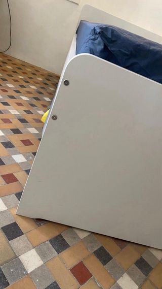 Estructura Cama Ikea Slakt 90x100 Blanca 2 Cajones