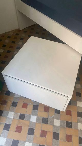 Estructura Cama Ikea Slakt 90x100 Blanca 2 Cajones