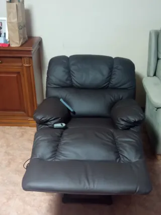 Poltrona in pelle elettrica reclinabile con massaggio