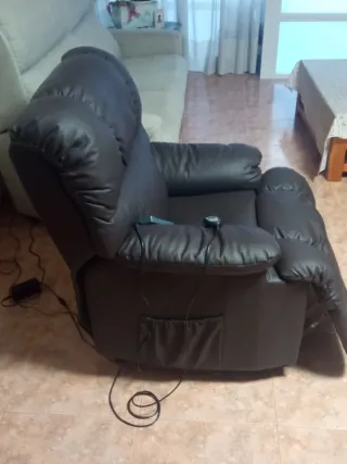 Poltrona in pelle elettrica reclinabile con massaggio