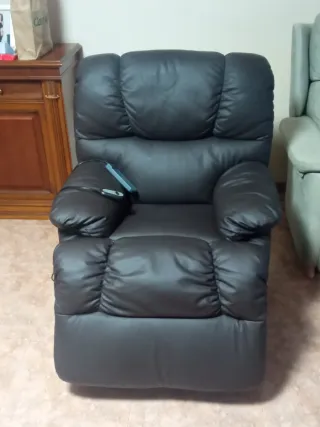 Poltrona in pelle elettrica reclinabile con massaggio