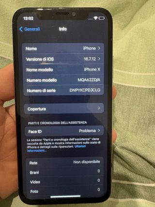 iPhone X per pezzi di ricambio