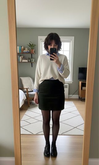 Minigonna vintage in velluto a coste