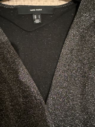 Vestido Vero Moda preto e prata