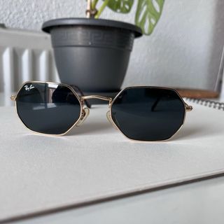 Gafas Ray-Ban Hexagonal Doradas RB3556 - Original