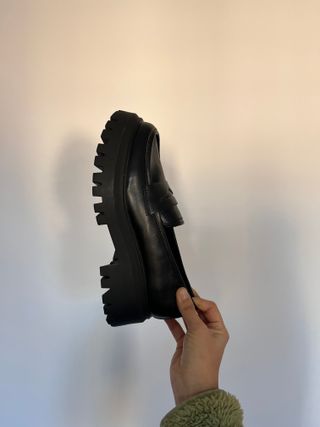 Mocasines negros plataforma