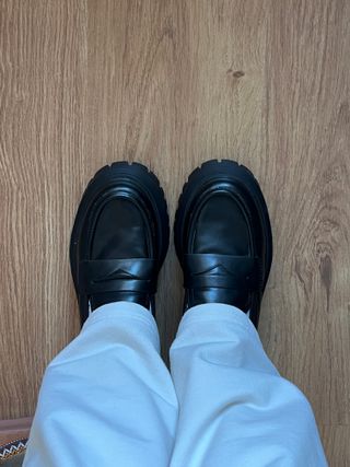 Mocasines negros plataforma