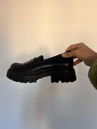 Mocasines negros plataforma