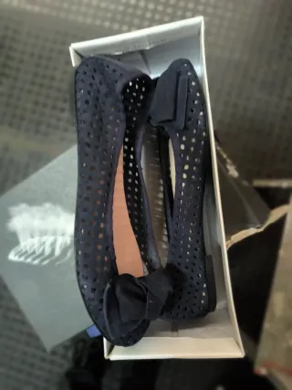 Manoletinas caladas azul talla 38