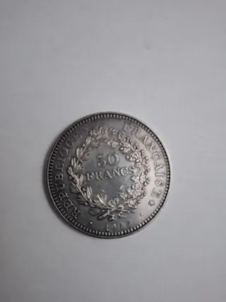 Lote 2 Monedas Plata 50 y 10 Francos