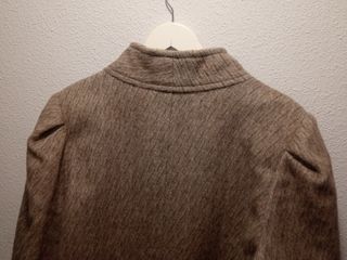 Abrigo lana tres cuartos beige señora