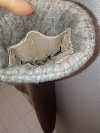 Abrigo lana tres cuartos beige señora