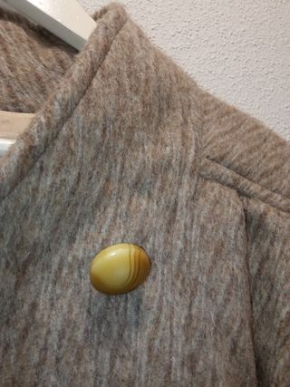 Abrigo lana tres cuartos beige señora