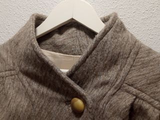 Abrigo lana tres cuartos beige señora