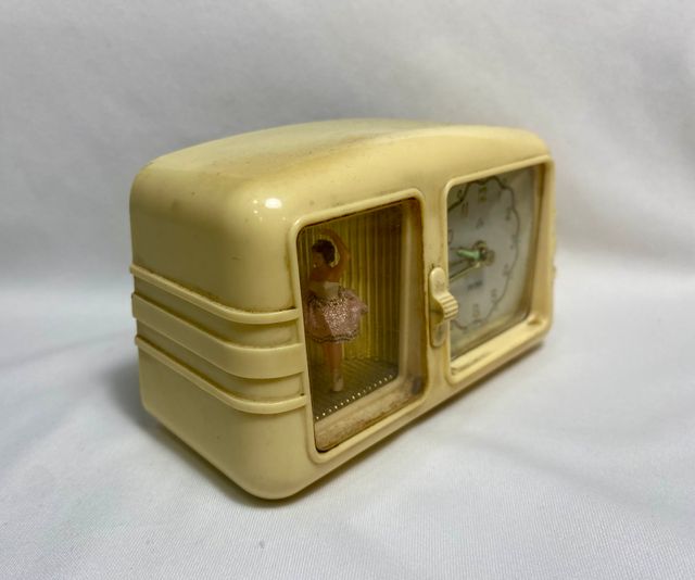 Reloj despertador con figura de bailarina vintage