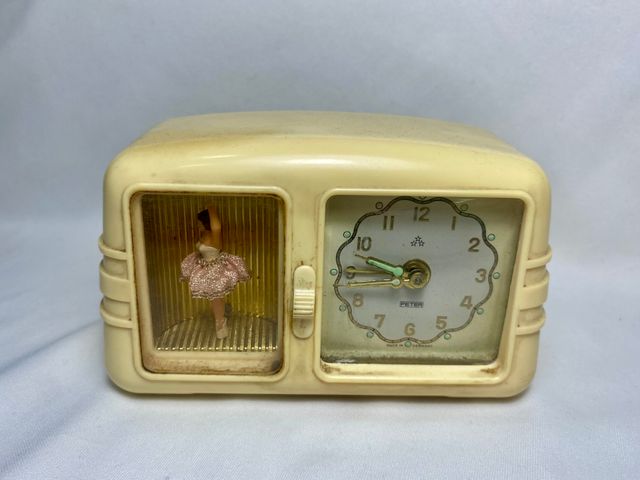 Reloj despertador con figura de bailarina vintage