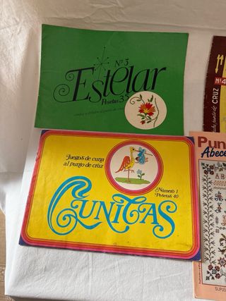 6 revistas punto de cruz antiguas