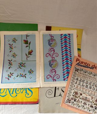 6 revistas punto de cruz antiguas