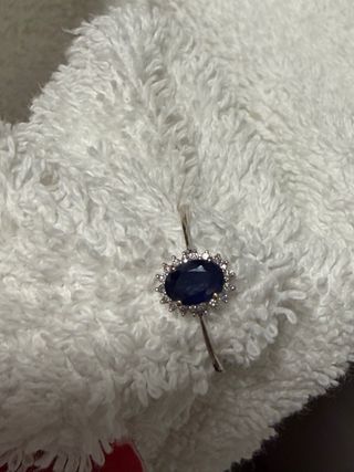 Anillo Oro 18k Zafiro y Diamantes