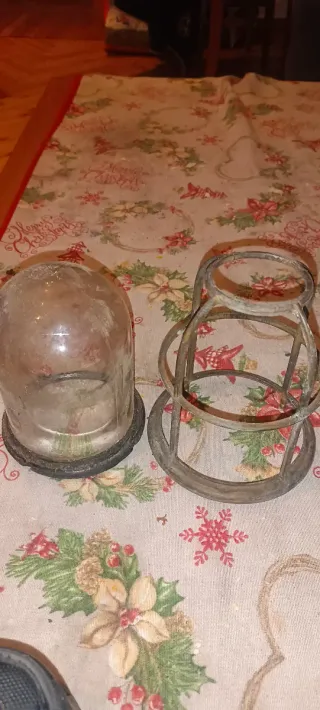 Farol antiguo barco latón y cristal