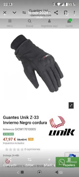 Guantes de moto negros