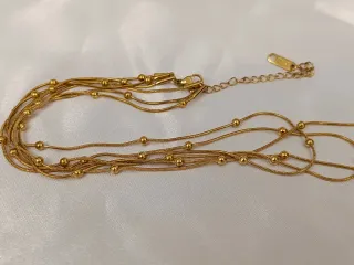 Collar 3 capas acero inoxidable oro