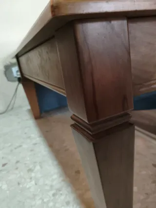 Mesa de centro elevable de madera pino y cristal