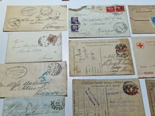 Storia Postale Italia Regno 10 pz. con croce rossa