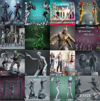 Modelli 3D di supereroi per stampanti 3D