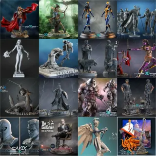 Modelli 3D di supereroi per stampanti 3D