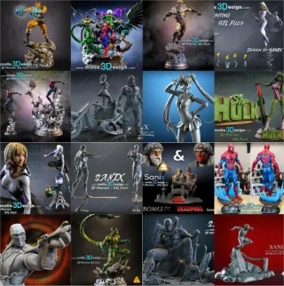 Modelli 3D di supereroi per stampanti 3D