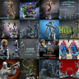 Modelli 3D di supereroi per stampanti 3D