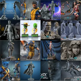 Modelli 3D di supereroi per stampanti 3D