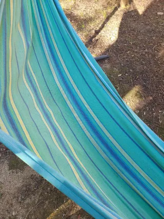 Hamaca de tela brasileña con soporte metálico