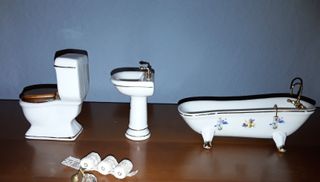 Baño Porcelana Miniatura Casa de Muñecas