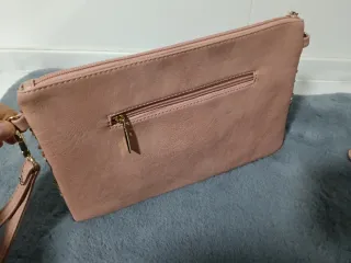 Bolso cartera lentejuelas rosa y plateado